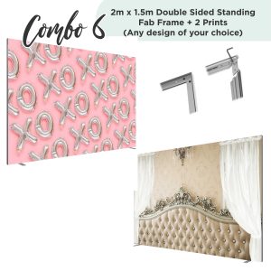 Combo 6 - 2x1.5m Double Sided Standing Frame & 2x 2x1.5m Prints