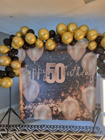 Image showcasing 50TH BIRTHDAY BACKDROP RENTAL – Backdrop Shop