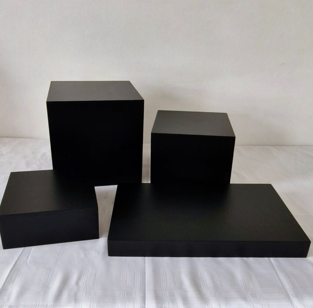 4 Piece Easy Store Table Riser Set – Black – Backdrop Shop