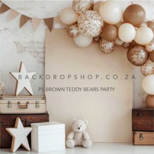 PS Brown Teddy Bears Party Backdrop