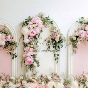 PS Pink Flower Arches Backdrop