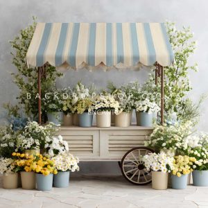 Encanto 417 - Blue flower cart flowers pastel