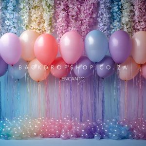 Encanto 416 - Balloons streamers ribbons rainbow colourful