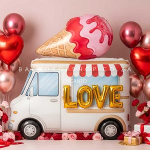 Encanto Valentines hearts ice cream truck balloons 11