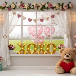 Encanto Valentines hearts pink xoxo teddy bear 05
