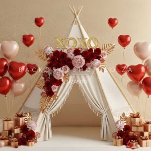 Encanto Valentines hearts teepee tent picnic 06