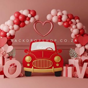 Encanto Valentines hearts love car pink red 37