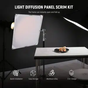 Neewer SF7575F 75x75cm Collapsible Scrim and Reflector Set for C-Stand